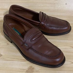 Lacoste Brown Leather Women's Loafers Shoes Size 5.5